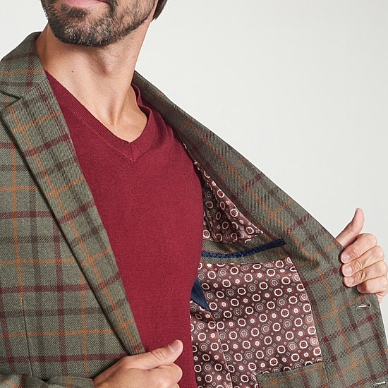 The Savile Row Co Mens Windowpane Modern Fit Sport Coat