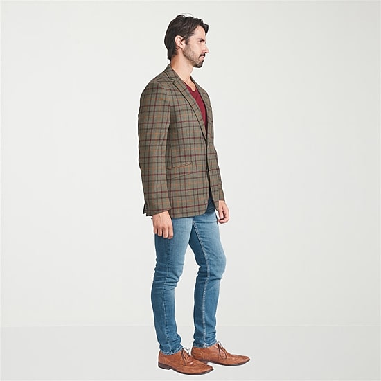 The Savile Row Co Mens Windowpane Modern Fit Sport Coat