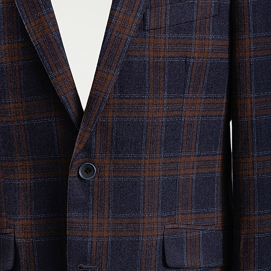The Savile Row Co Mens Plaid Modern Fit Sport Coat