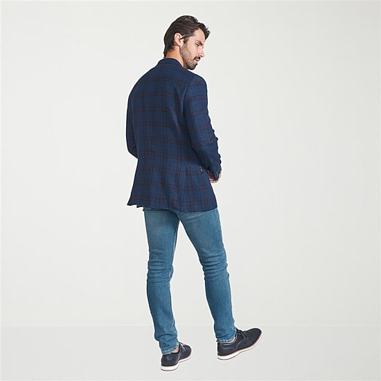 The Savile Row Co Mens Plaid Modern Fit Sport Coat