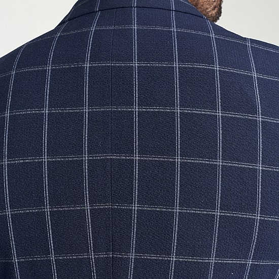 The Savile Row Co Mens Windowpane Modern Fit Sport Coat