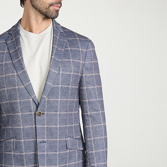 The Savile Row Co Mens Windowpane Modern Fit Sport Coat