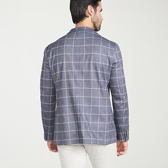 The Savile Row Co Mens Windowpane Modern Fit Sport Coat
