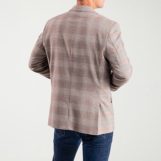 The Savile Row Co Mens Plaid Modern Fit Sport Coat