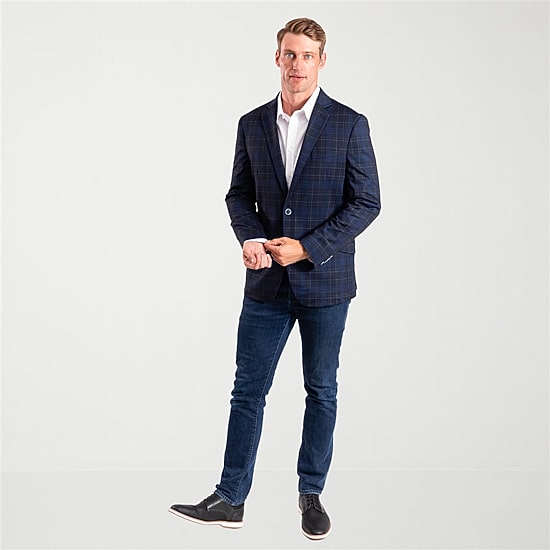 The Savile Row Co Mens Plaid Modern Fit Sport Coat