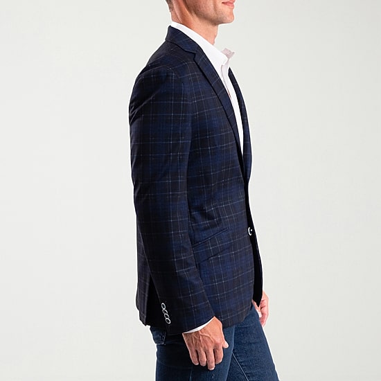 The Savile Row Co Mens Plaid Modern Fit Sport Coat