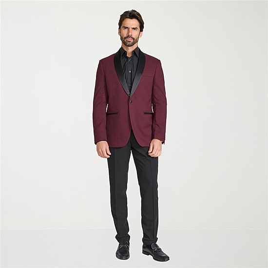 The Savile Row Co Mens Jacquard Slim Fit Sport Coat