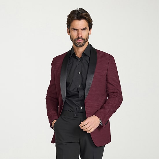 The Savile Row Co Mens Jacquard Slim Fit Sport Coat
