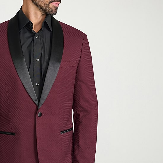 The Savile Row Co Mens Jacquard Slim Fit Sport Coat