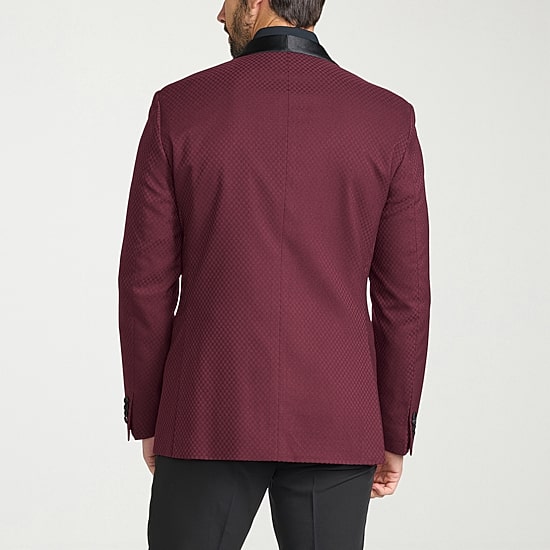 The Savile Row Co Mens Jacquard Slim Fit Sport Coat