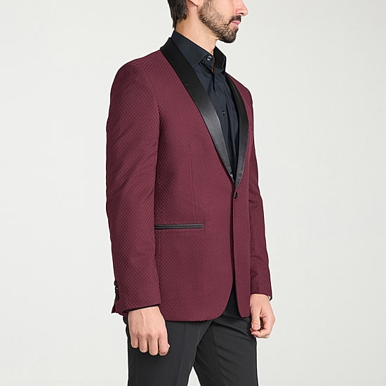 The Savile Row Co Mens Jacquard Slim Fit Sport Coat