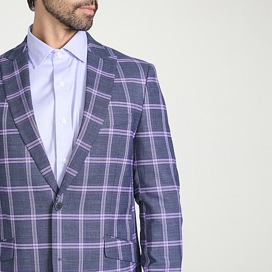The Savile Row Co Mens Plaid Modern Fit Sport Coat