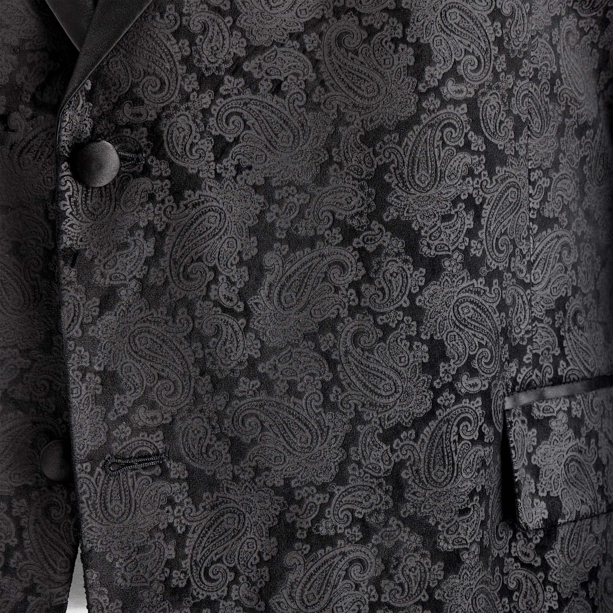 J. Ferrar Evening Edition Mens Big and Tall Paisley Regular Fit Tuxedo Jacket
