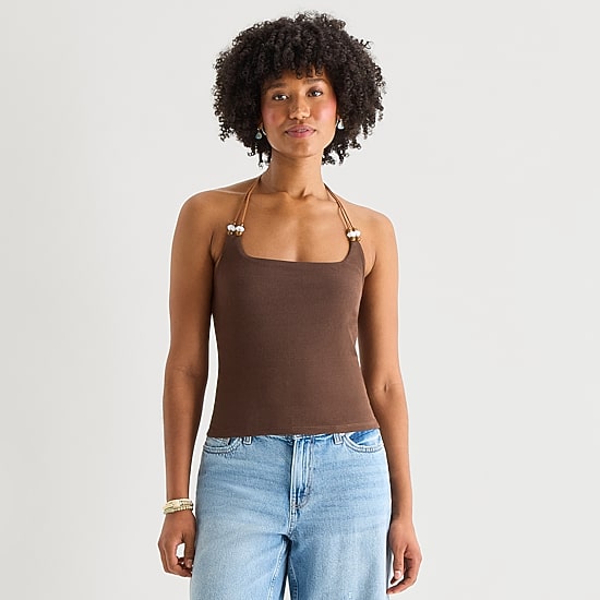 Forever 21 Womens Juniors Halter Neck Sleeveless Tank Top