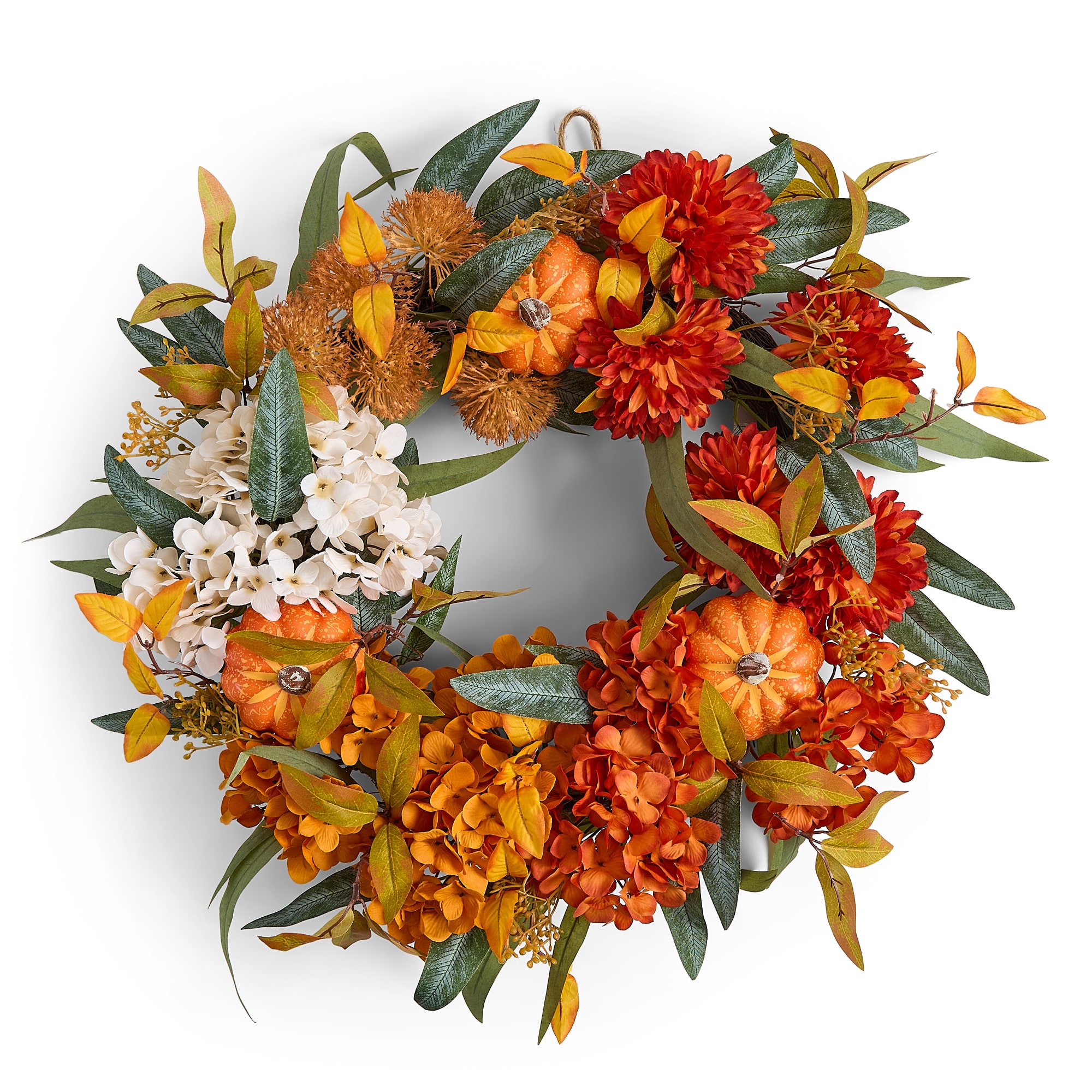 Layerings Orange Hydrangea Wreath