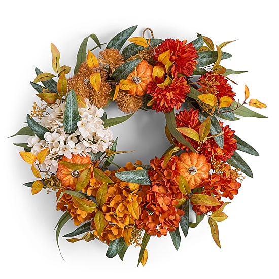 Layerings Orange Hydrangea Wreath