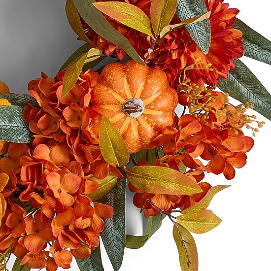 Layerings Orange Hydrangea Wreath