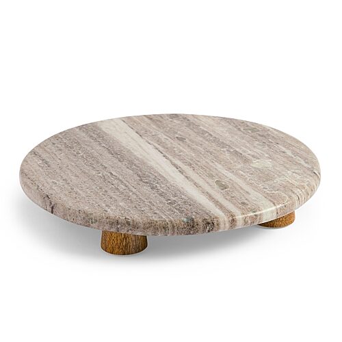 Linden Street Short Marble Raised Grazing Platter In Gray