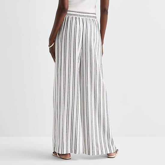 Worthington Womens Wide Leg High Rise Pull-On Pant