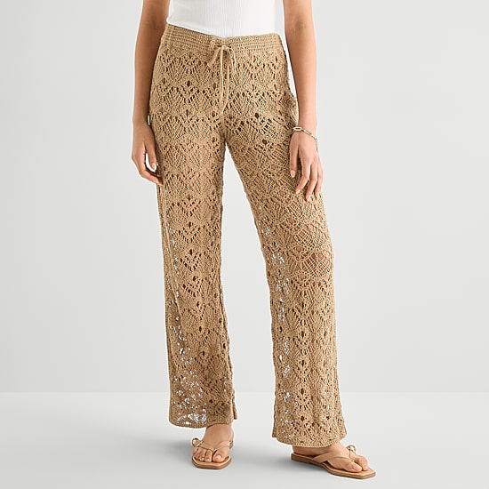 A.N.A Womens Wide Leg Pull-On Pant