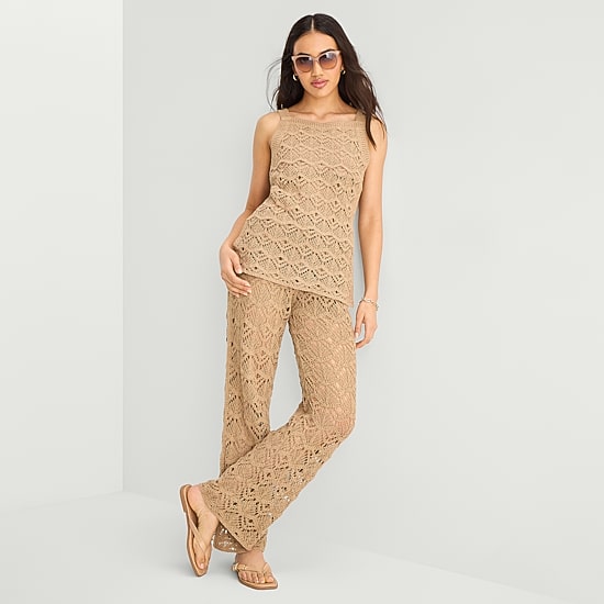 A.N.A Womens Wide Leg Pull-On Pant