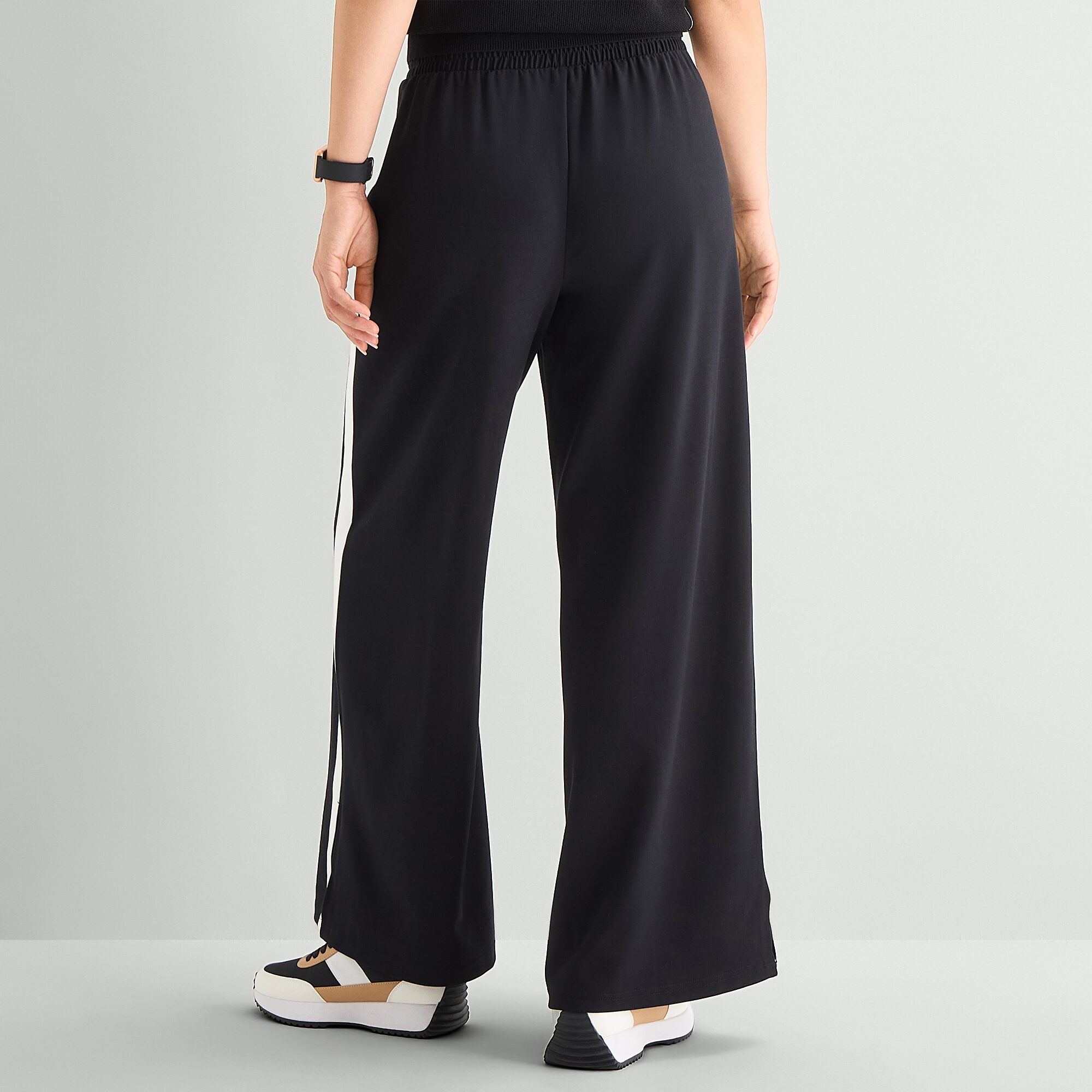 Stylus Womens Wide Leg High Rise Track Pant
