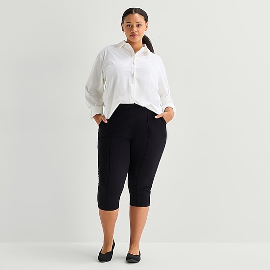 Stylus Womens Plus Straight Capri Pant