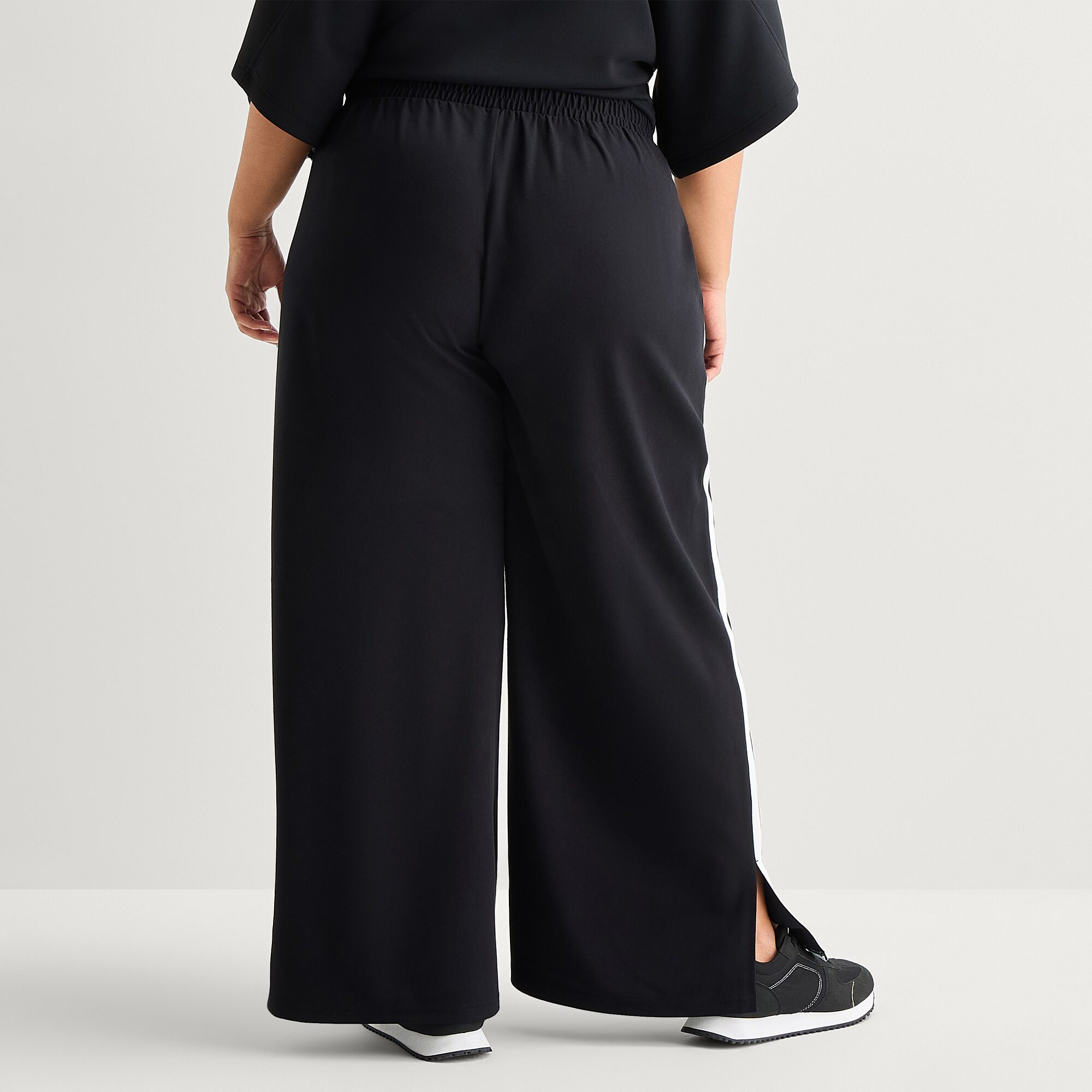 Stylus Womens Plus Wide Leg High Rise Track Pant