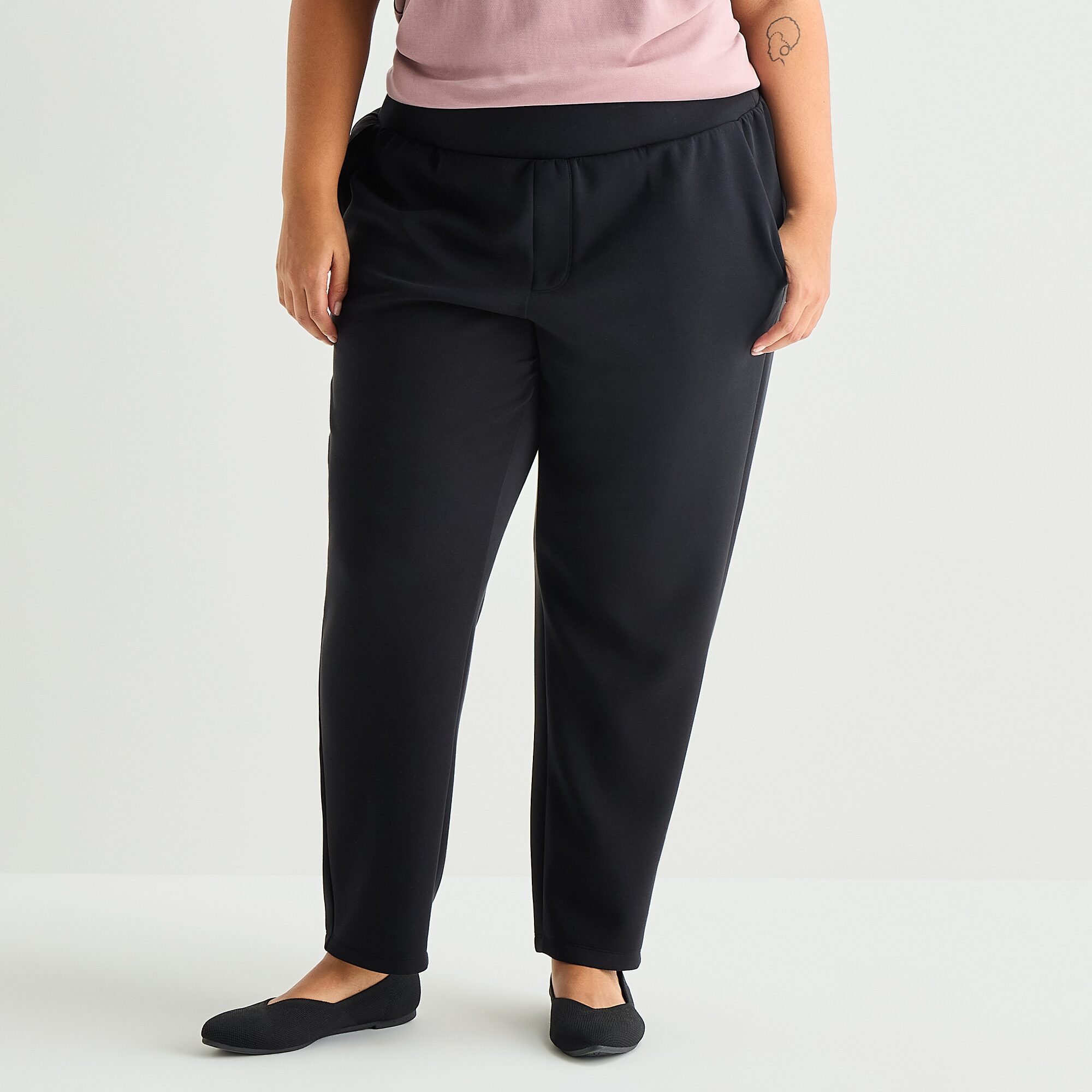 Stylus Womens Plus Tapered High Rise Lounge Pant