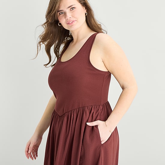 A.N.A Womens Plus U Neck Sleeveless Maxi Dress