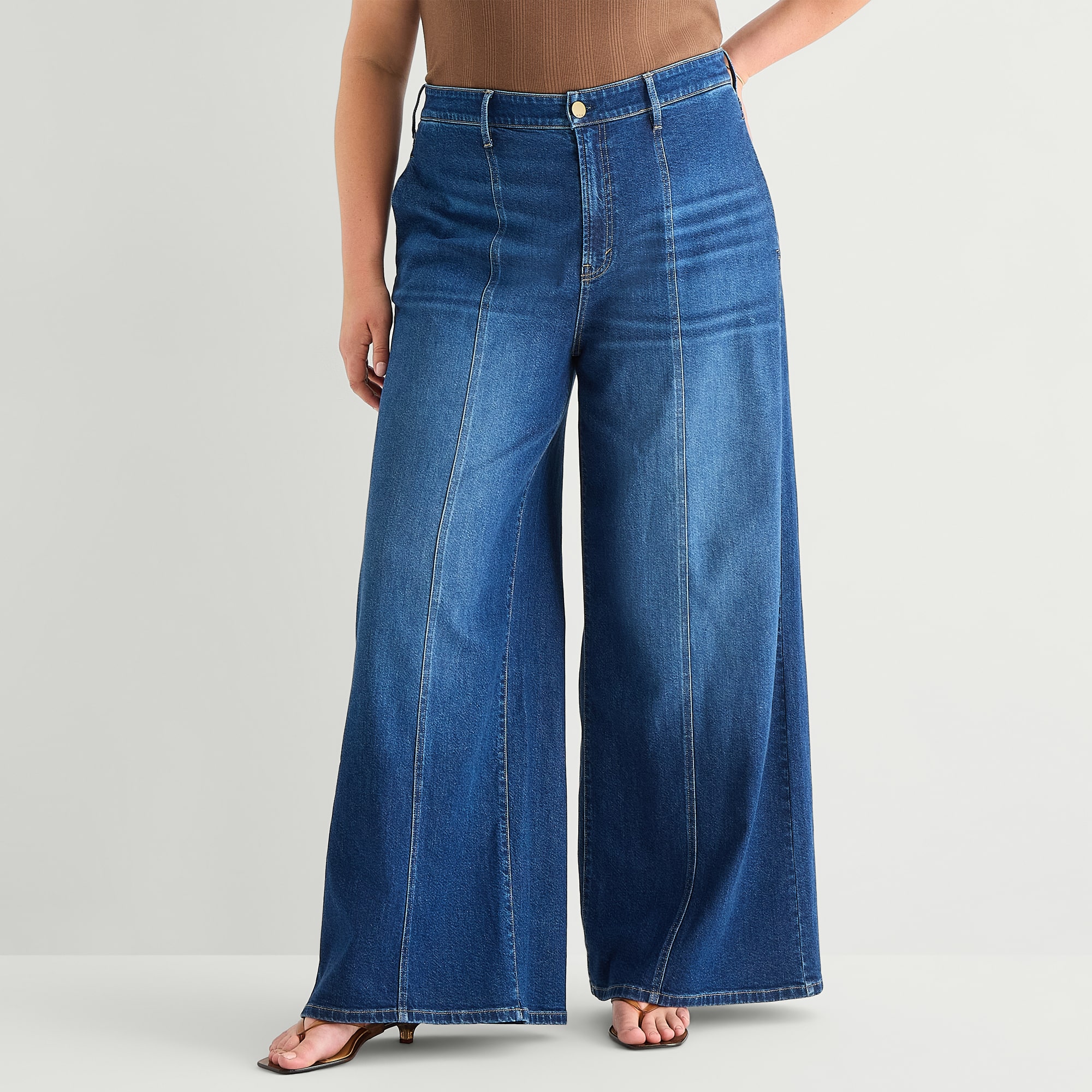 a.n.a Womens Plus Wide Leg Jean