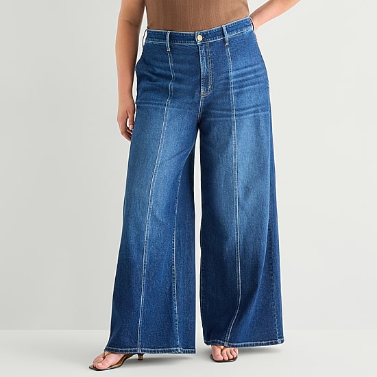 a.n.a Womens Plus Wide Leg Jean