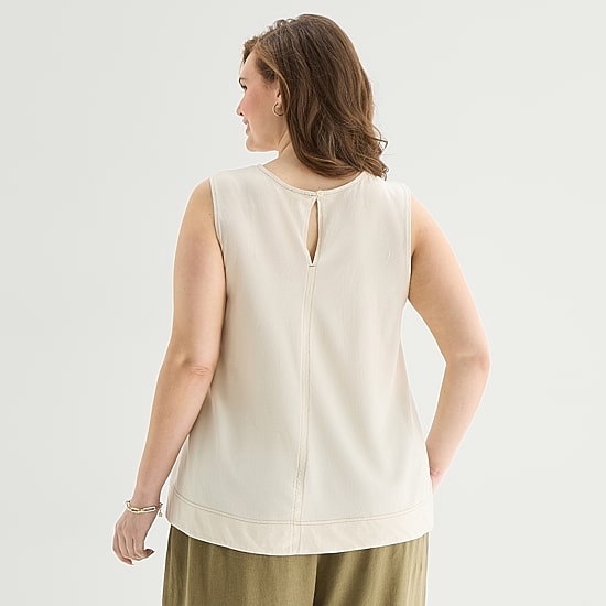A.N.A Womens Plus Crew Neck Sleeveless Tank Top