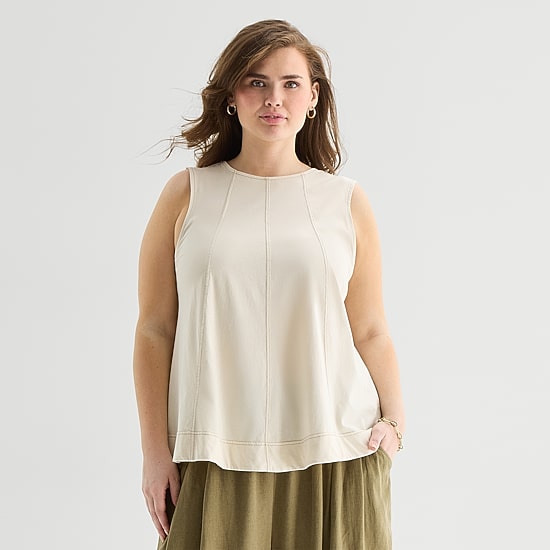 A.N.A Womens Plus Crew Neck Sleeveless Tank Top
