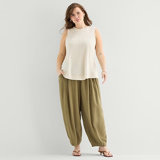 A.N.A Womens Plus Crew Neck Sleeveless Tank Top