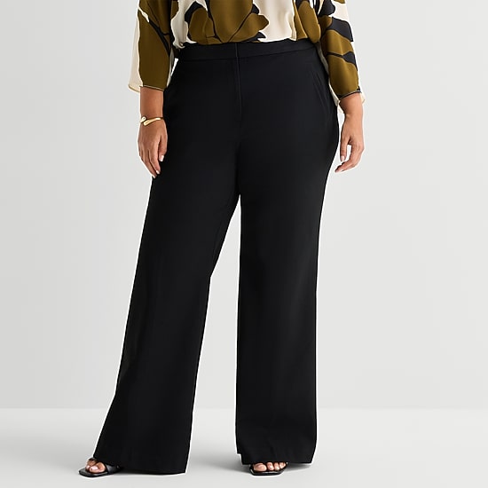 Worthington Plus Womens Fit and Flare Pant