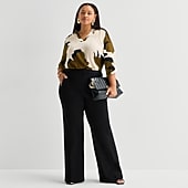 Worthington Plus Womens Fit and Flare Pant