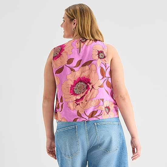 A.N.A Womens Plus Round Neck Sleeveless Blouse
