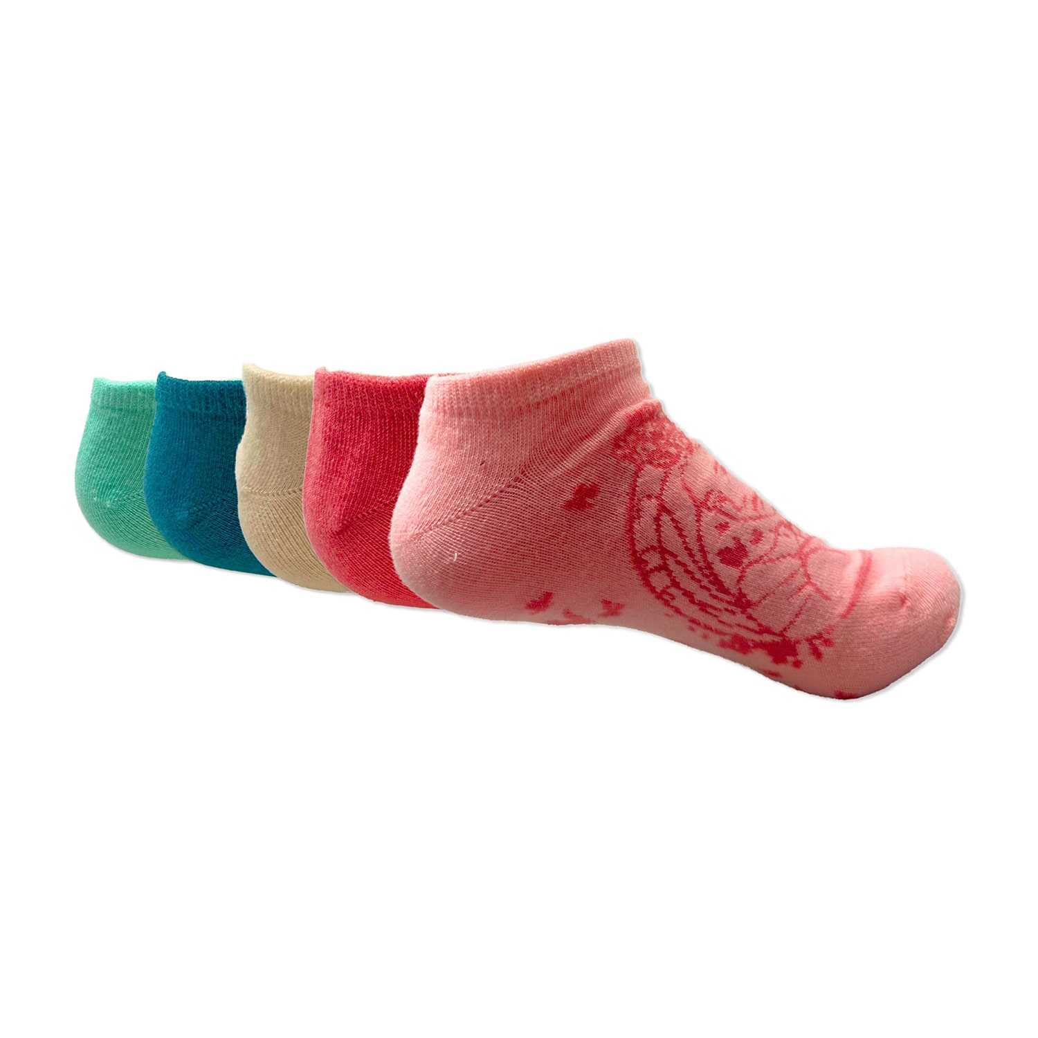 5pk No Snow Wicked Girls Multi-Pack 5 Pair Wicked No Show Socks