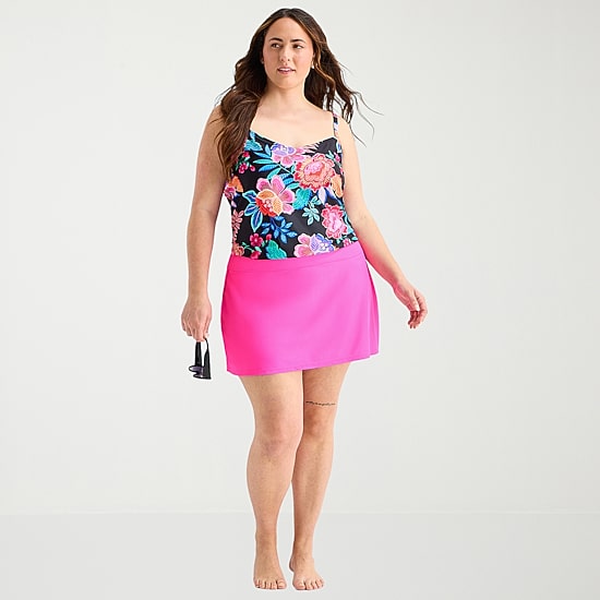 Sonnet Shores Womens Plus Swim Skirt
