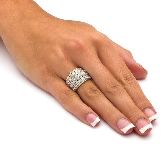 Womens 2 3/4 CT. T.W. Cubic Zirconia 14K Gold Over Brass Cocktail Ring