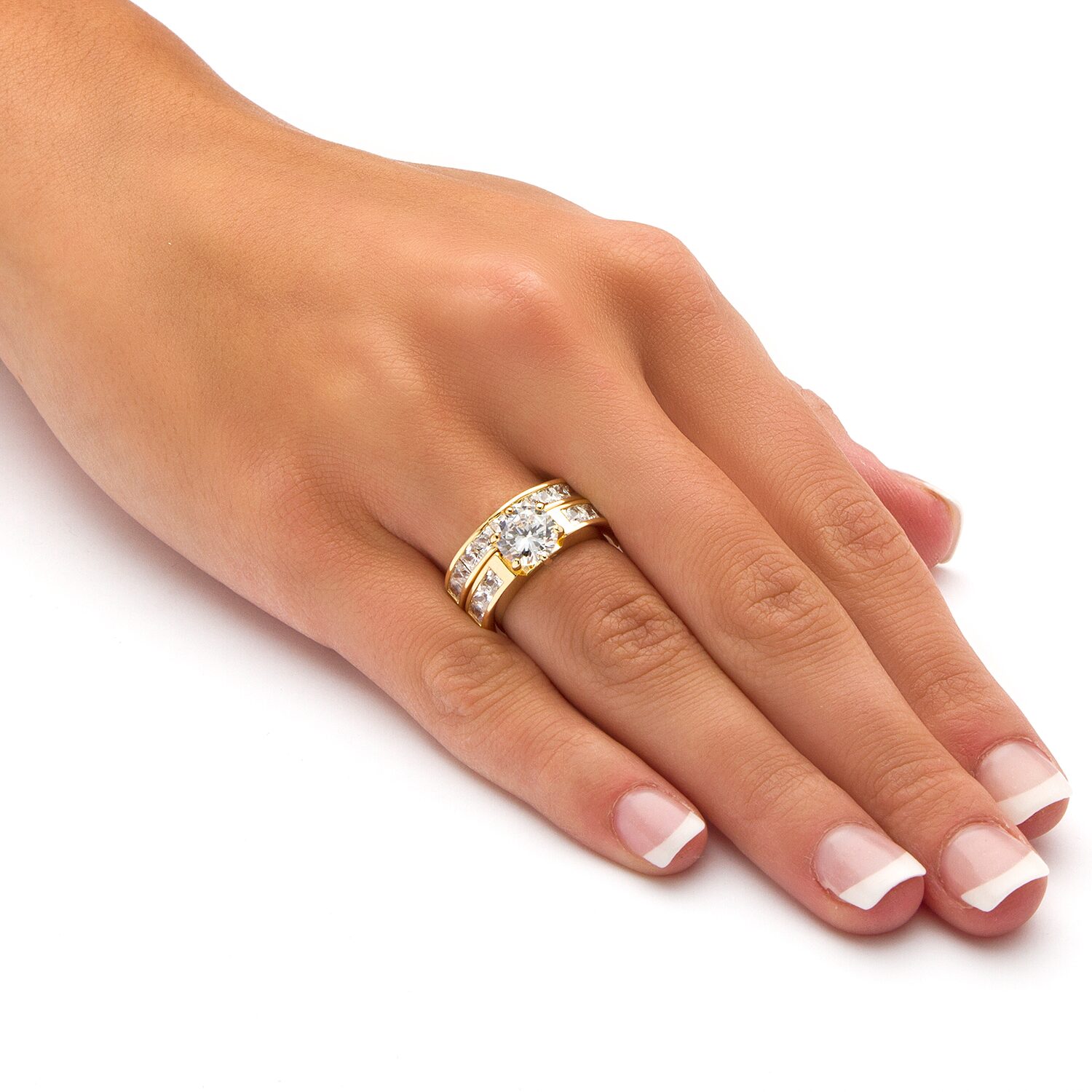 Womens CT. T.W. Cubic Zirconia 14K Gold Over Brass Bridal Set