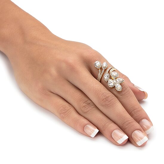 Womens 3 1/4 CT. T.W. Cubic Zirconia 14K Gold Over Brass Cocktail Ring