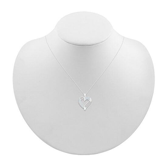 Womens 1/2 CT. T.W. Natural White Diamond 10K Gold Heart 18 Inch Pendant Necklace