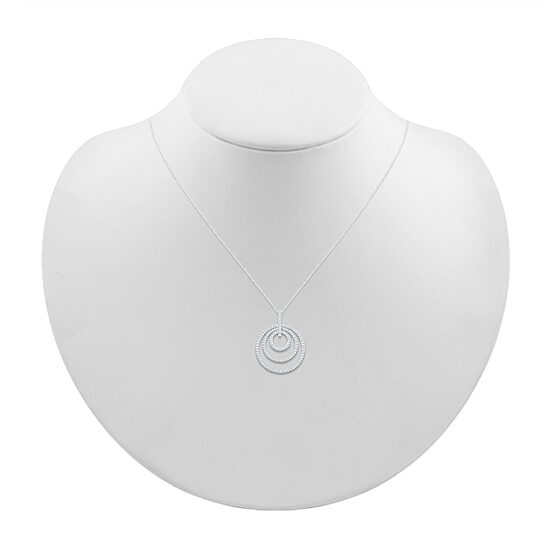 Womens 5/8 CT. T.W. Natural White Diamond 10K Gold Circle 18 Inch Pendant Necklace