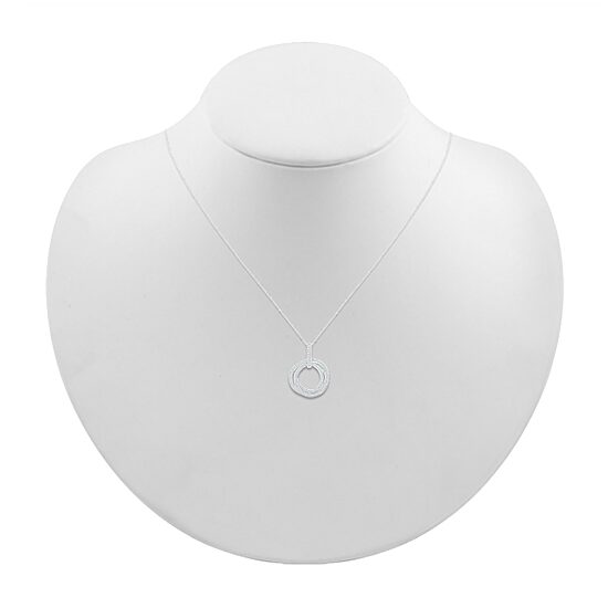 Womens 3/4 CT. T.W. Natural White Diamond 10K Gold Circle 18 Inch Pendant Necklace