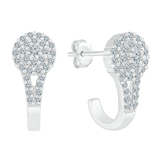 Womens 3/8 CT. T.W. Natural White Diamond 10K Gold Drop Earrings
