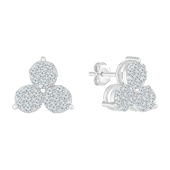 5/8 CT. T.W. Natural White Diamond 10K Gold 9mm Triangle Stud Earrings