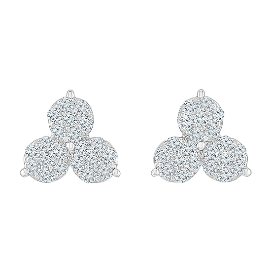 5/8 CT. T.W. Natural White Diamond 10K Gold 9mm Triangle Stud Earrings