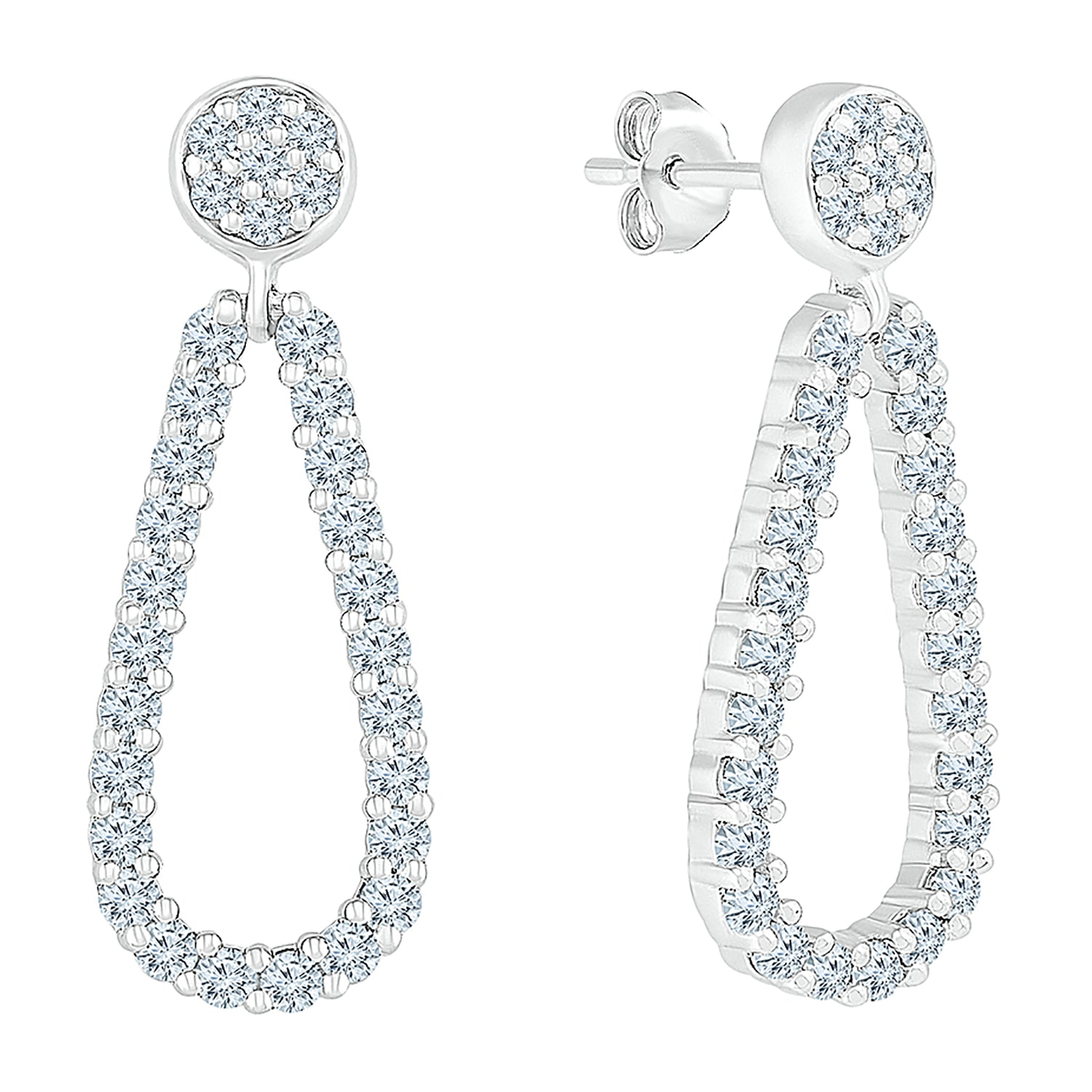 Womens / CT. T.W. Natural White Diamond 10K Gold Drop Earrings